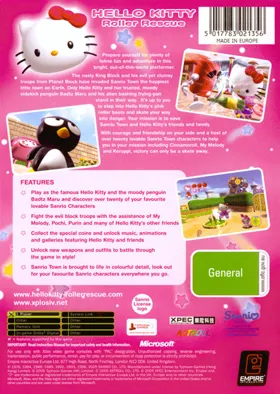 Hello Kitty Roller Rescue (Europe) box cover back